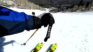 Wildcat Ski Run POV  Snowbasin Ski Resort  From Middle Bowl Lift
