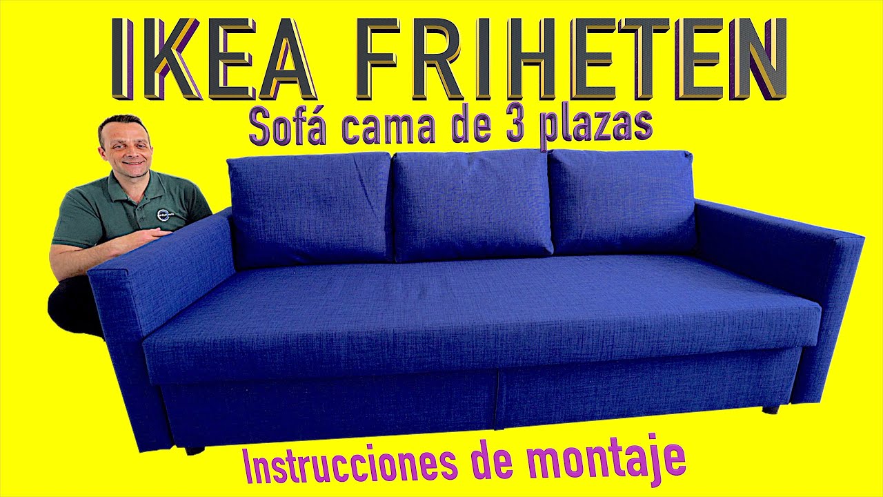 Ikea FRIHETEN Sofá cama de 3 plazas Instrucciones de montaje - YouTube
