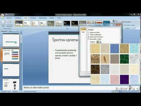 Tutoria.si | E-učenje PowerPoint 2007 - kako uporabimo PowerPoint ozadja