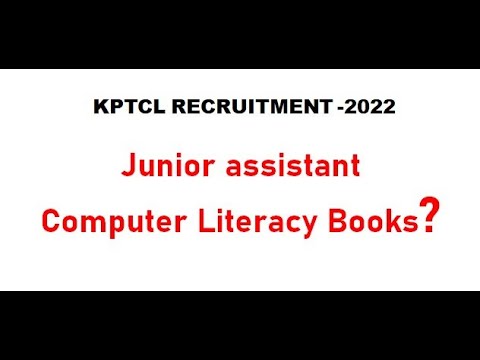 KPTCL junior assistant Computer Literacy books