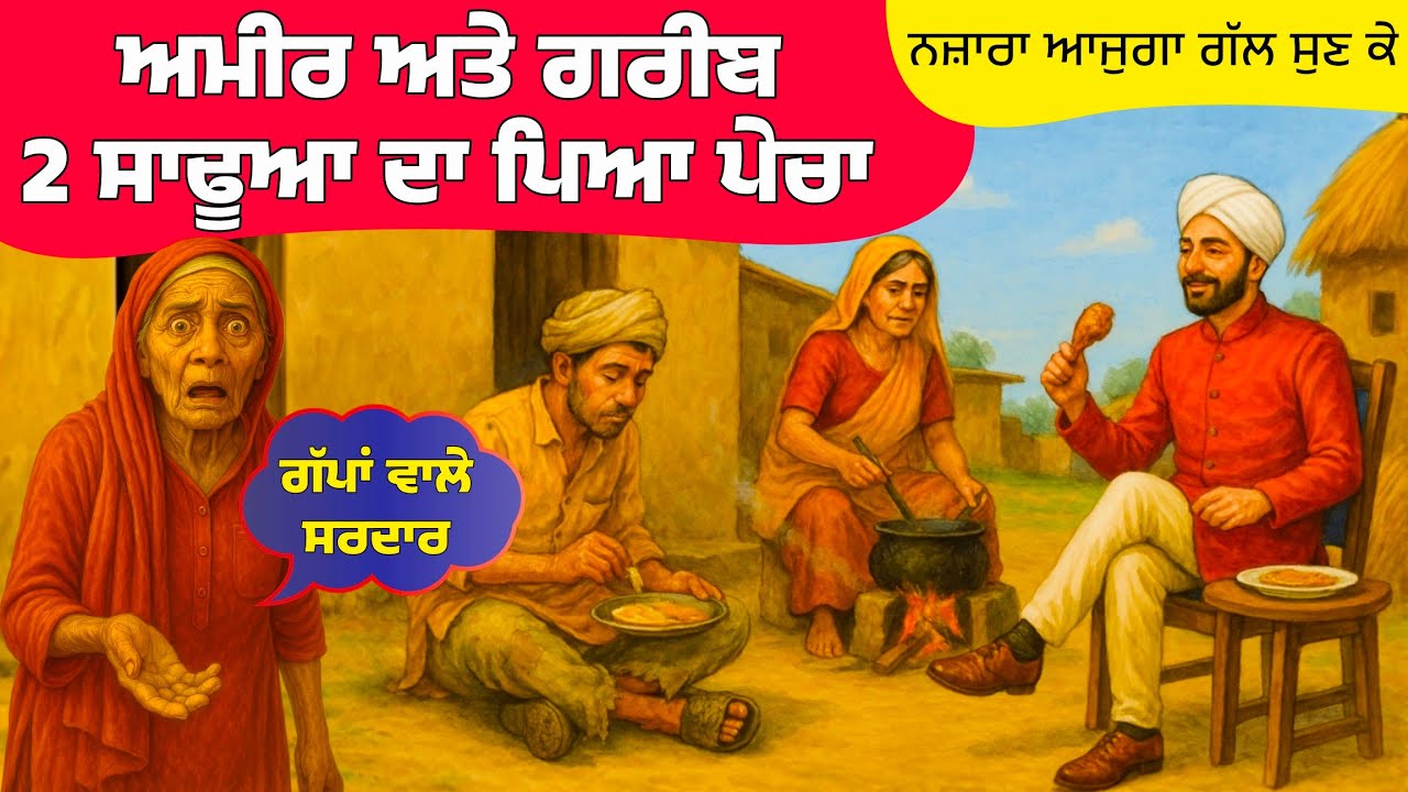 ਅਮੀਰ ਅਤੇ ਗਰੀਬ ਦੋ ਸਾਢੂਆਂ  ਦਾ ਪਿਆ ਪੇਚਾ।Punjabi story । Desi Story #motivation #punjabi #funny #kahani
