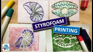 Famous Styrofoam Printing Sea shells | Polystyrene Printing | Easy Printmaking | How to do Printmaking Wealth