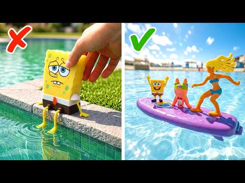 SpongeBob On Summer Vacation! *I Made Giant Bikini Botton Pool*