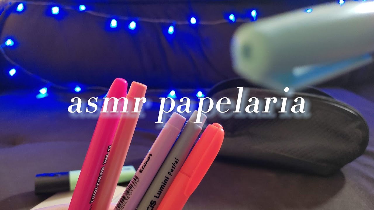 ASMR PAPELARIA (tapping, crinkle sound, scratching, voz suave) asmr papelaria caseirinho