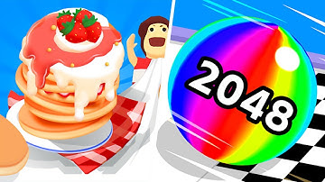 Pancake Run | Ball Run 2048 - All Level Gameplay Android,iOS - NEW BIG APK UPDATE
