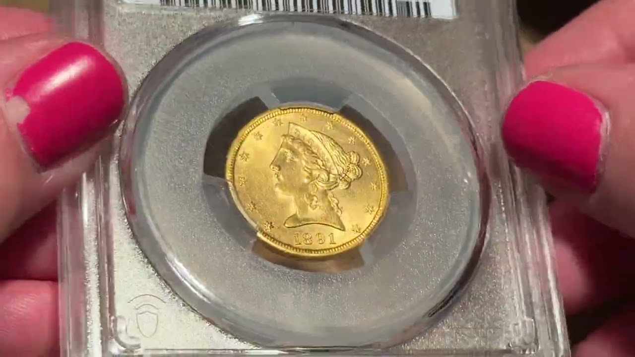 1891-CC $5 Liberty Head Half Eagle, PCGS MS63+ - David Kahn Rare Coins