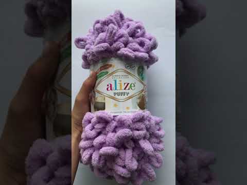 Подробный обзор плюшевой пряжи Alize Puffy №27 Светлая сирень