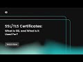 SSL/TLS Certificates Explained 🔒