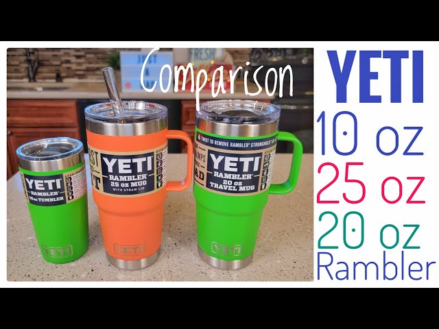 Best Large & Small Insulated Coffee Mug Comparison YETI 24 oz vs 10 oz  Rambler with MagSlider 