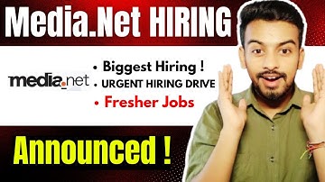 Breaking Media.Net Hiring Announced ! Biggest OFF Campus Drive For 2025, 2026 Batch | Fresher Jobs