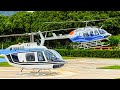 CLOUDY DAY LANDING & Takeoff | Bell 206-L4 LongRanger & Bell 206 JetRanger