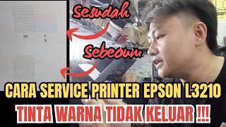 CARA SERVICE PRINTER EPSON L3210 TIDAK KELUAR WARNA