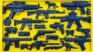 Membersihkan Senjata Nerf Pistol, Assault Rifle, AK47, Shotgun, AWM Sniper, Glock Pistol, Dinosaurus