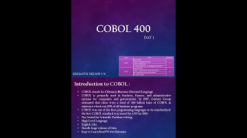BASIC OF COBOL 400 FOR BEGINNERS  #RPG400