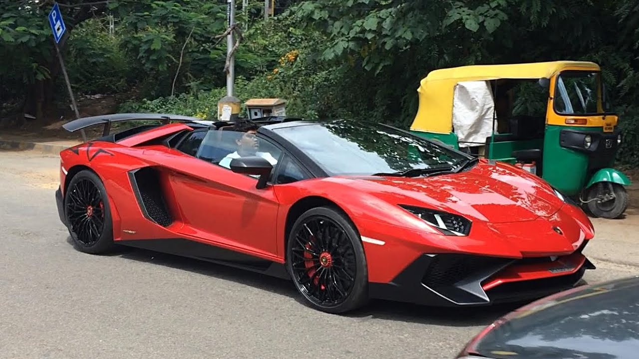 INDIA'S ONLY Lamborghini Aventador SV Roadster. (Bangalore ...