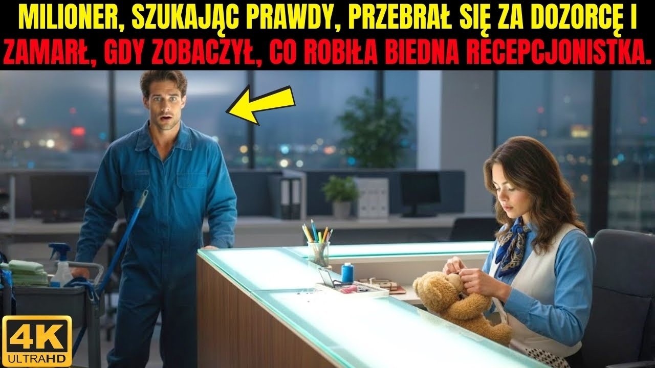 MILIONER przebrał się za DOZORCĘ i zamarł, gdy usłyszał słowa BIEDNEJ RECEPCJONISTKI.