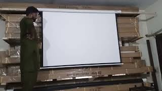 Hashmo Electric 6x6 Matt White Projector Screen | Motorized Projection for Home, Office & Classroom