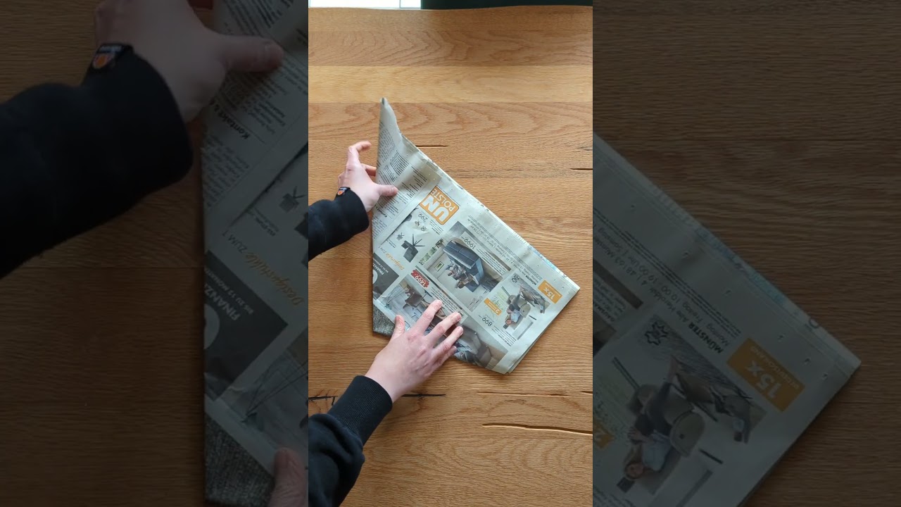 Papiermülltüte aus Zeitungspapier - nur falten, nicht kleben  