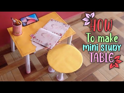 How to make cardboard cute mini study table for kids | kids drawing table | by sadiya art and craft