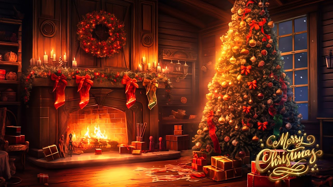 &#xd83c&#xdf85Instrumental Christmas Music 2024 with Crackling Fireplace &#xd83c&#xdf84 Cozy 