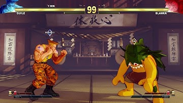 Guile Vs Blanka (Hardest AI) Street Fighter V Champion Edition