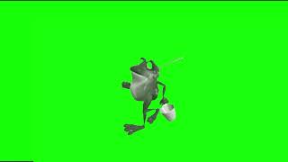 Green Screen Frog Walking With A Fishing Pole | Graphics For Videos  (Free To Use)