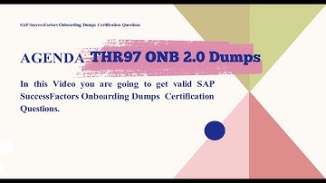 SAP SF Onboarding 2.0 THR97 Certification Exam Questions & Answers Preparation (Latest Course Code)