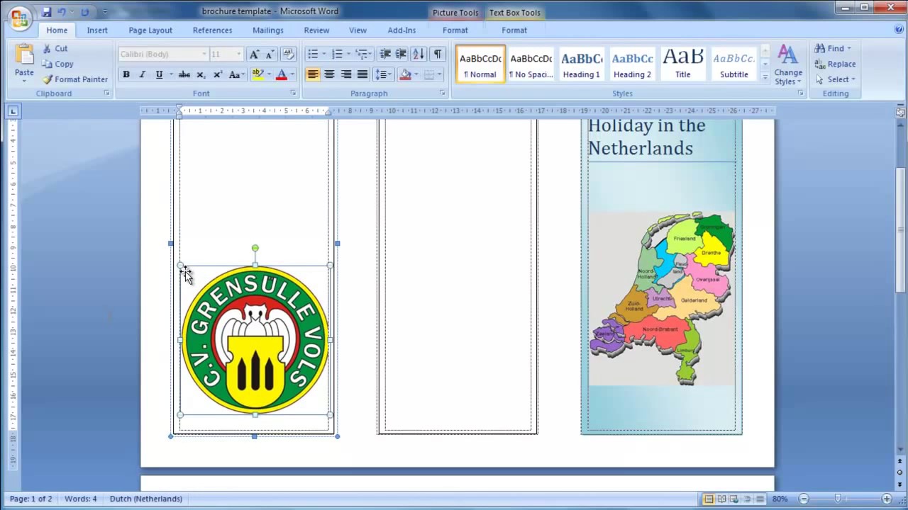 make a brochure from scratch in word 2007 youtube ms word pamphlet