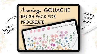 Amazing Gouache Brushes for Procreate (quick demo of what you'll get!)