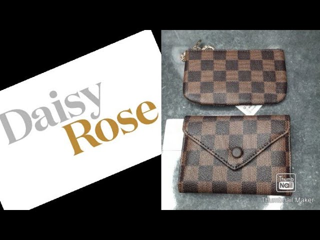 Daisy Rose Luxury Coin Purse Change Wallet Pouch for Women - PU Vegan  Leather Card Holder with Oversized Metal Keychain and Clasp - Cream Check