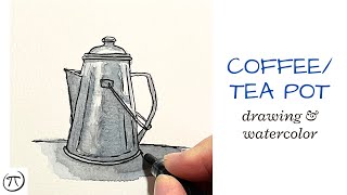 Coffee or tea pot watercolour