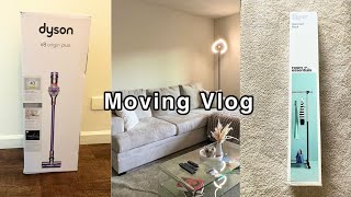 $9 CLOTHING RACK FROM TARGET? | NEW COFFEE TABLE, STANDING DESK & DYSON VACUUM  | Moving vlog #6 ✨