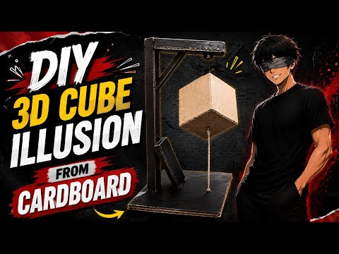 I Made a FLOATING CUBE ILLUSION 😱🔥 Using Cardboard | Amazing DIY Craft