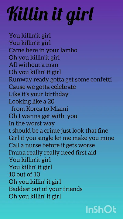 killin it girl song ( lyrics) by jhope ❤️💜🔥.. #bts #kpop #army