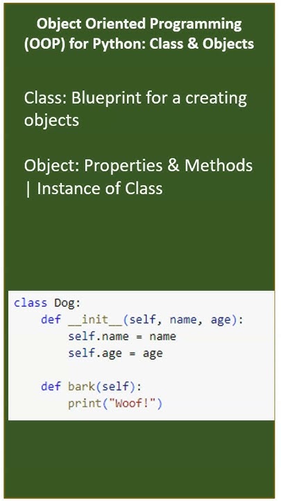 Class & Object in Object Oriented Programming (OOP) for Python - YouTube