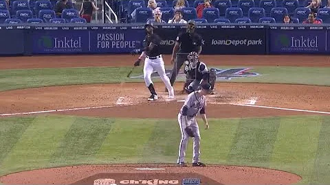 Lewin Diaz Hits 1st Career Home Run | Braves vs Marlins