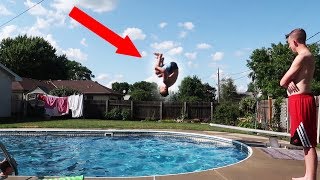 DOUBLE BACKFLIP OFF 1FT DIVING BOARD