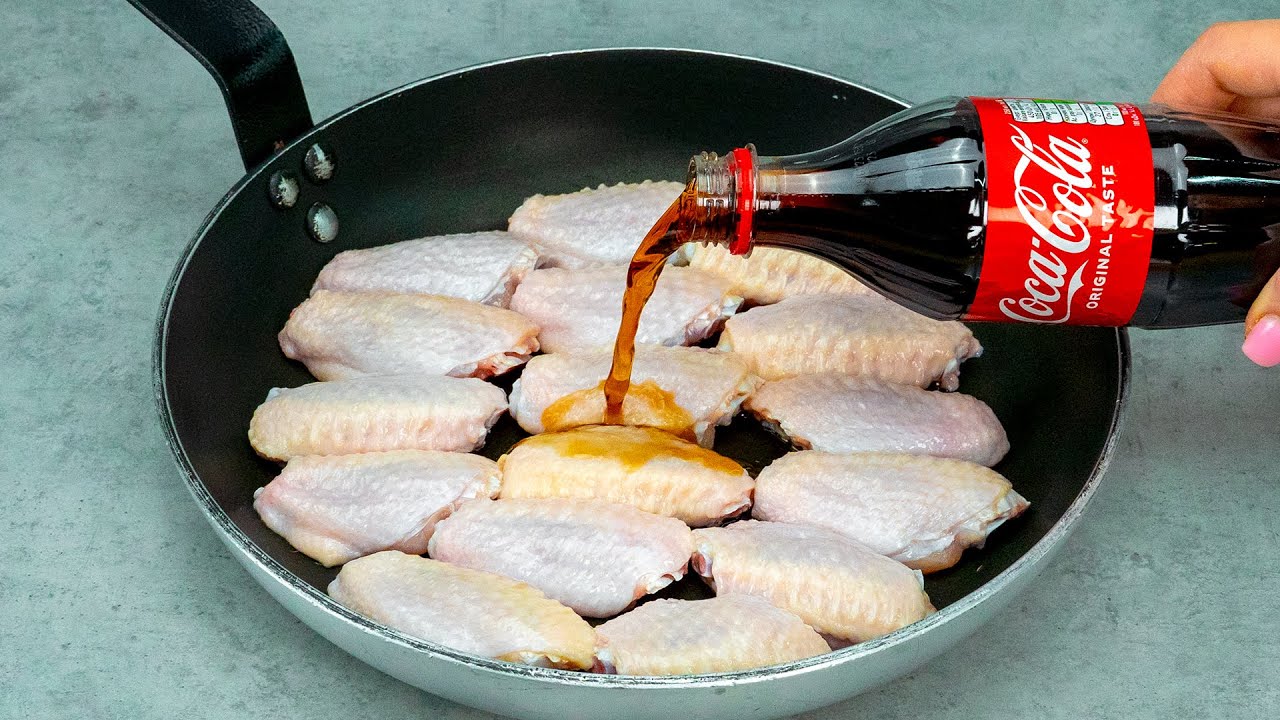 ⁣We don’t eat anymore at KFC since I’m cooking chicken wings in the pan, with Cola!