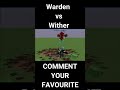 Warden vs Wither #minecraft #gaming#warrden#wither#minecraft#mobvsmob