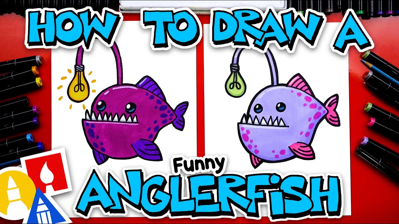 How To Draw A Funny Cartoon Anglerfish 