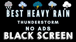 Defeat Insomnia in 3 Minutes  BLACK SCREEN  with Heavy Rain & Incredible Thunderstorm⚡Relief Stress