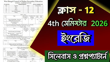 Class 12 4th semester  English syllabus & question pattern 2026 || Hs 4th sem English syllabus || 