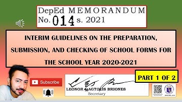 DEPED MEMO 14 SERIES OF 2021   PART 1 OF 2