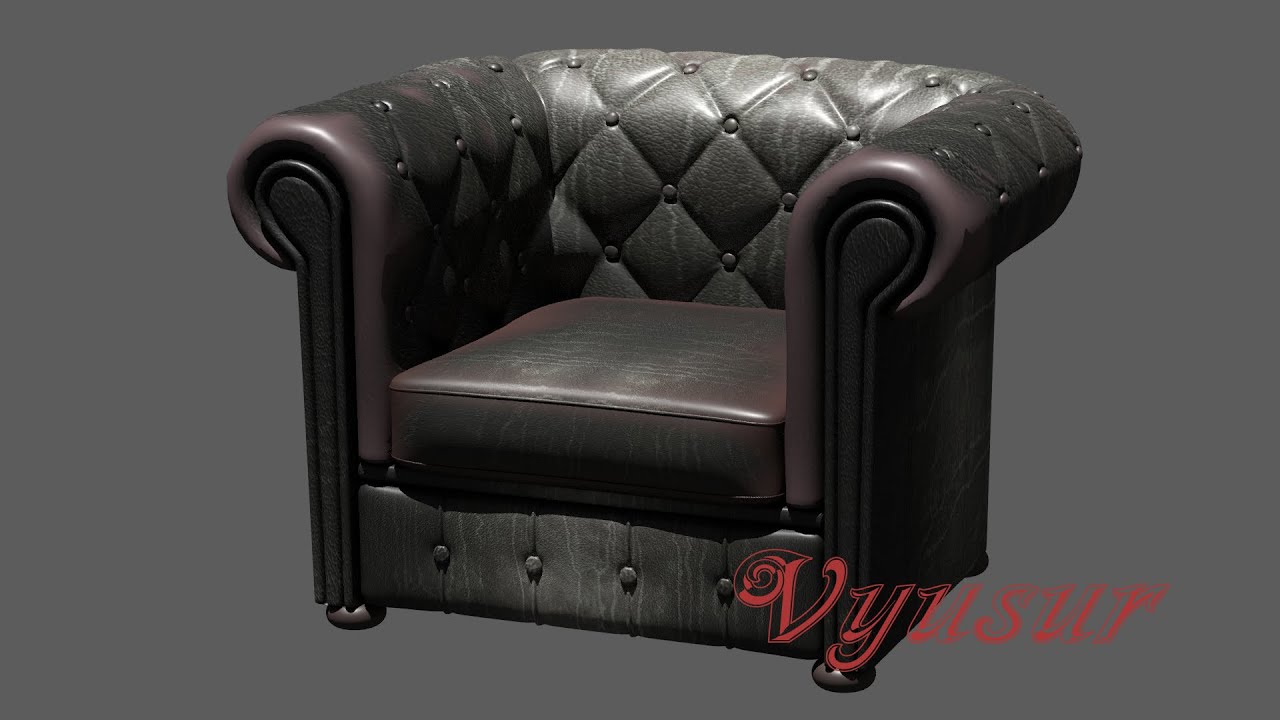 Chesterfield Club Chair Speed Modeling In Blender YouTube