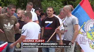 Protest u Podgorici: Prosrpske organizacije protiv Rezolucije