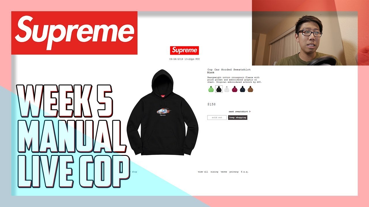 SUPREME X LACOSTE LIVE COP (SUPREME FW19 WEEK 5 MANUAL CHECKOUT) - YouTube