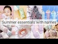 Summer essentials with names||THE TRENDY GIRL
