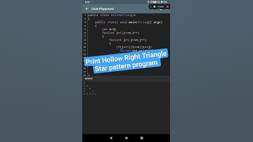 Print Hollow Right Triangle Star Pattern | Java program #Java #Programming