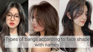 Types of hair bangs according to face shape with names||THE TRENDY GIRL screenshot 3