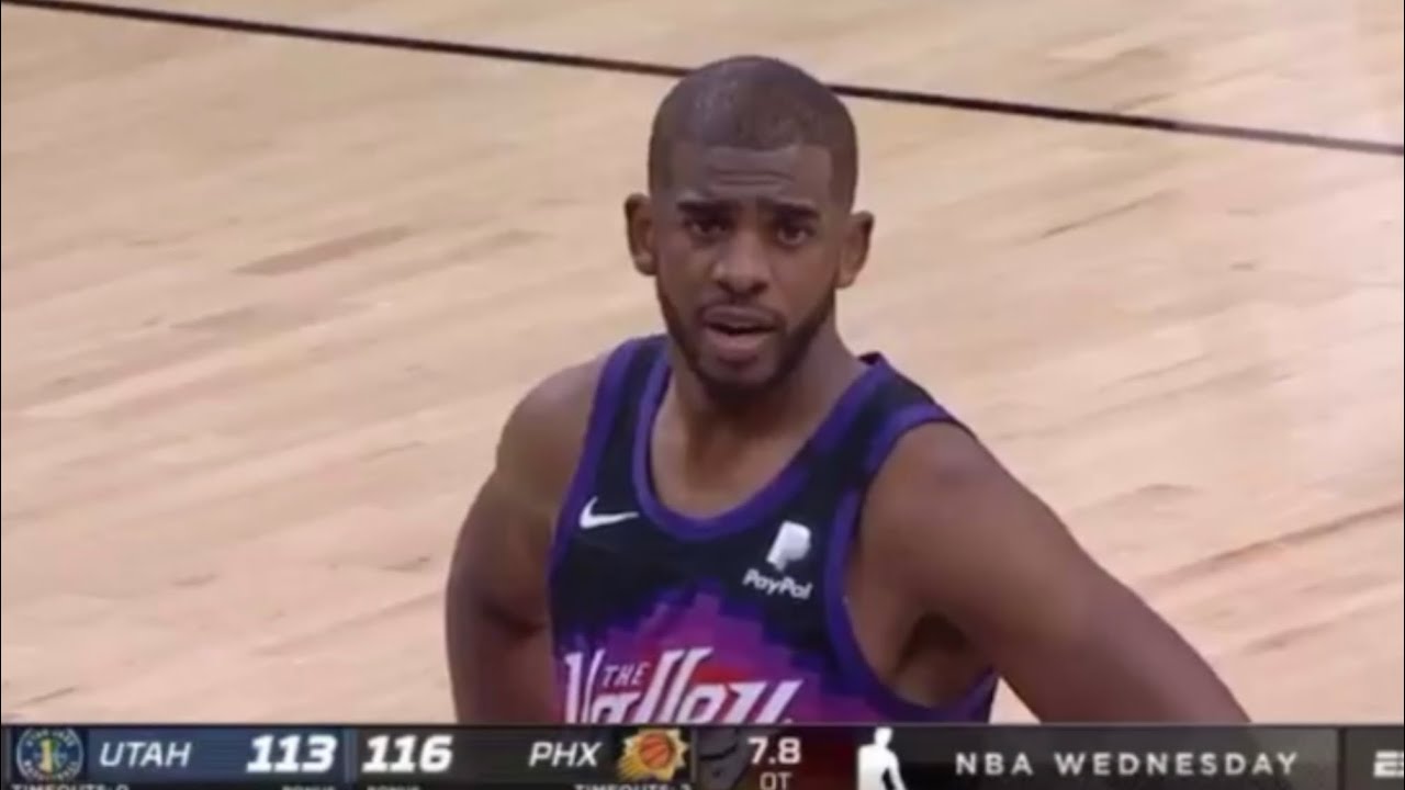 Chris Paul Shouting at Referee “Let’s Go” after Rudy Gobert having some TIME on his contact lense!